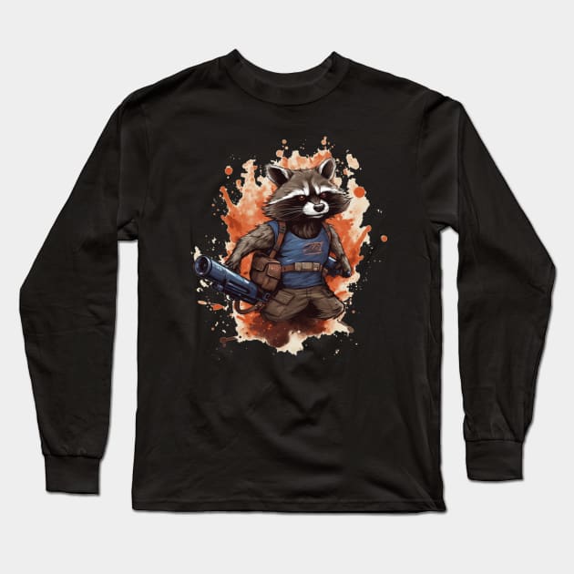 rocket raccoon Long Sleeve T-Shirt by Pixy Official